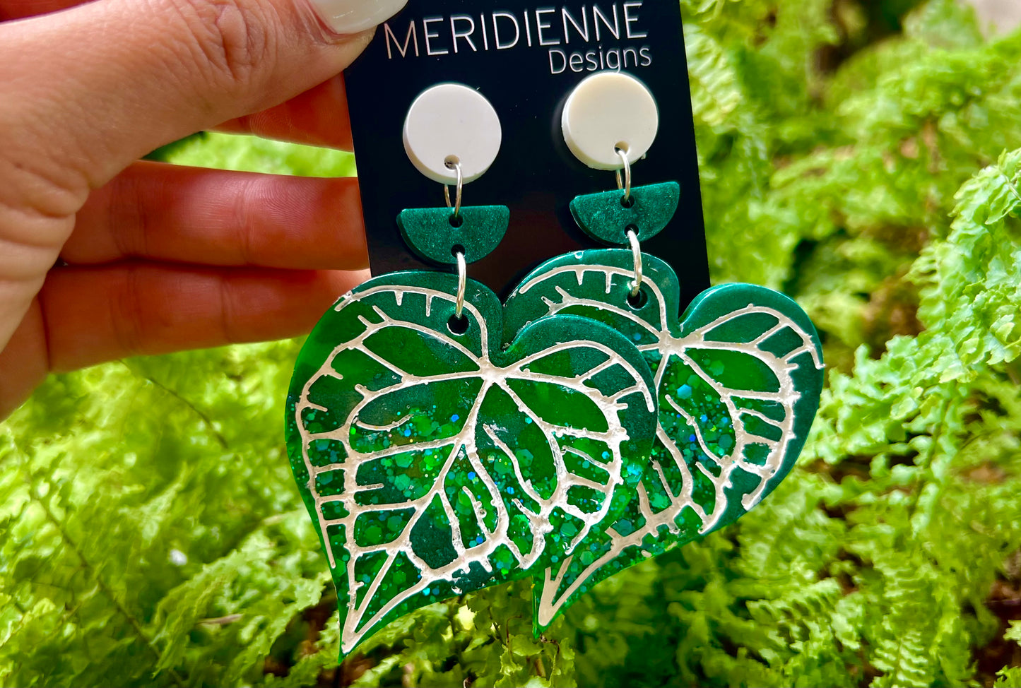 Caladium Resin Earrings - Icon Tropical