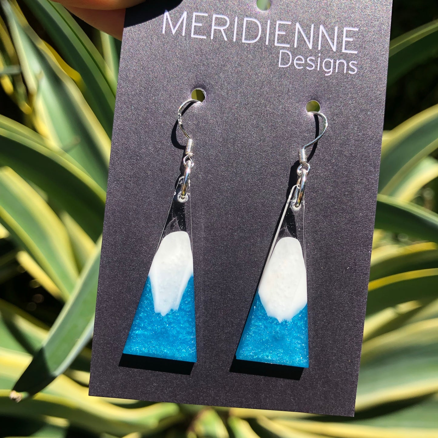 Blue Resin Earrings