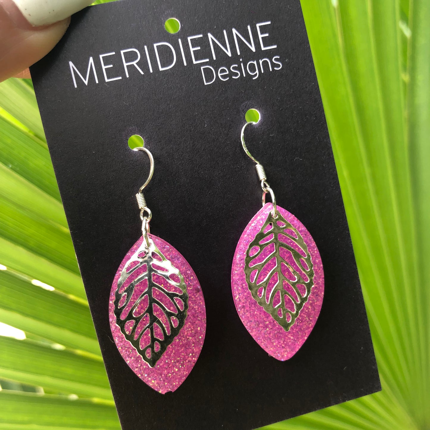 Pink Resin Earrings