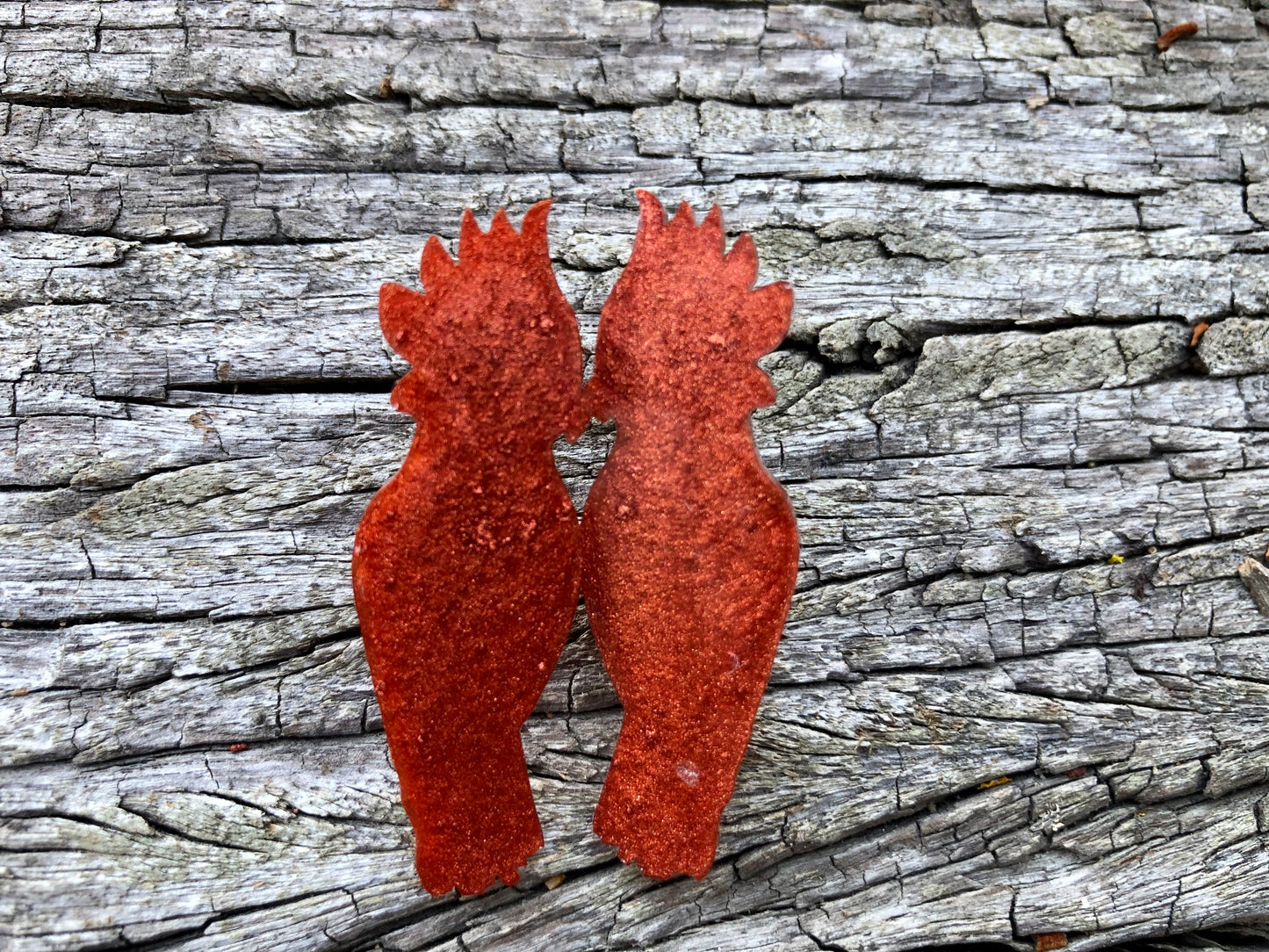 Earthy Brown - Cockatoo Resin Earrings
