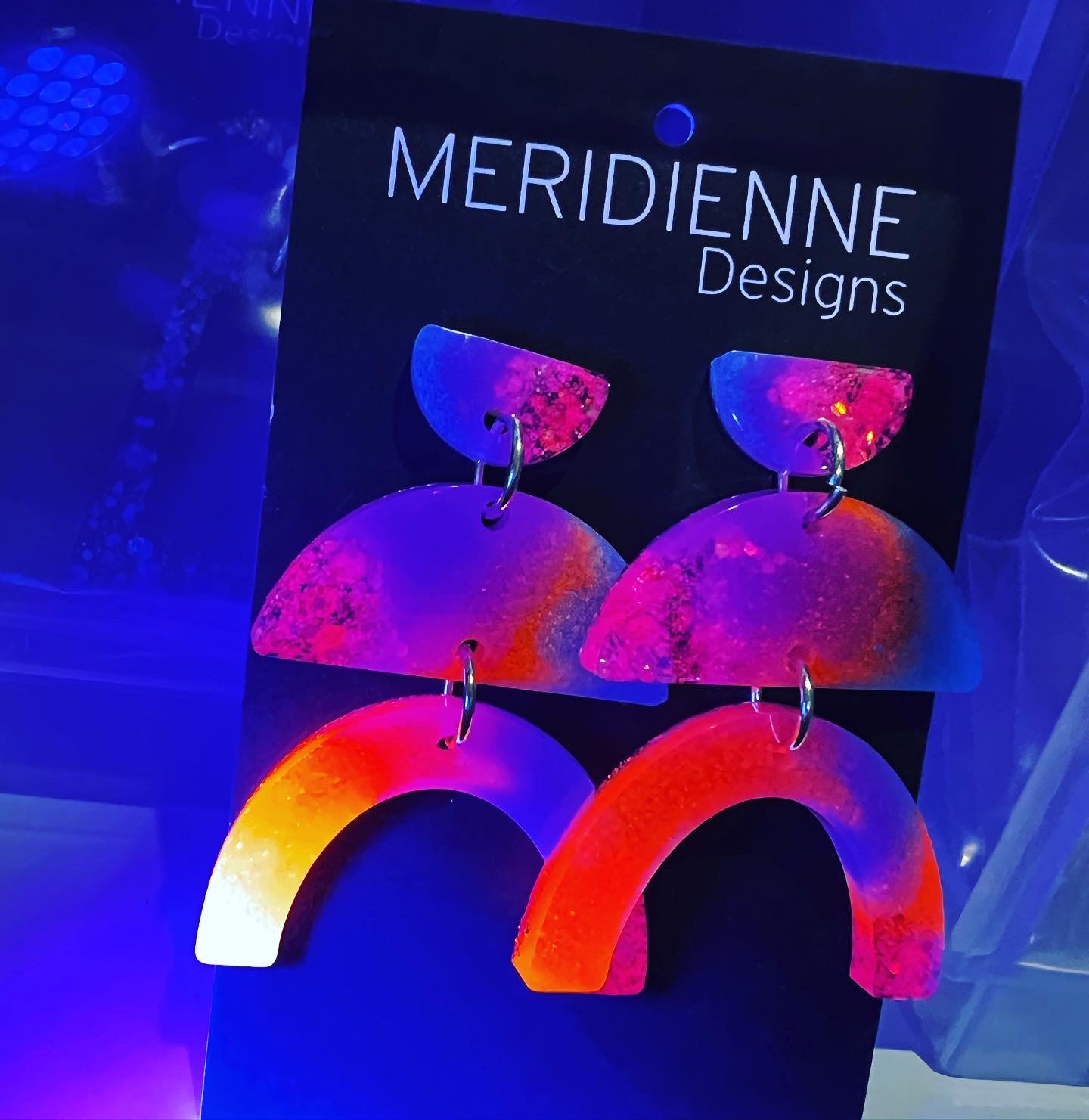 Glow UV Pink Mixed Resin Earrings