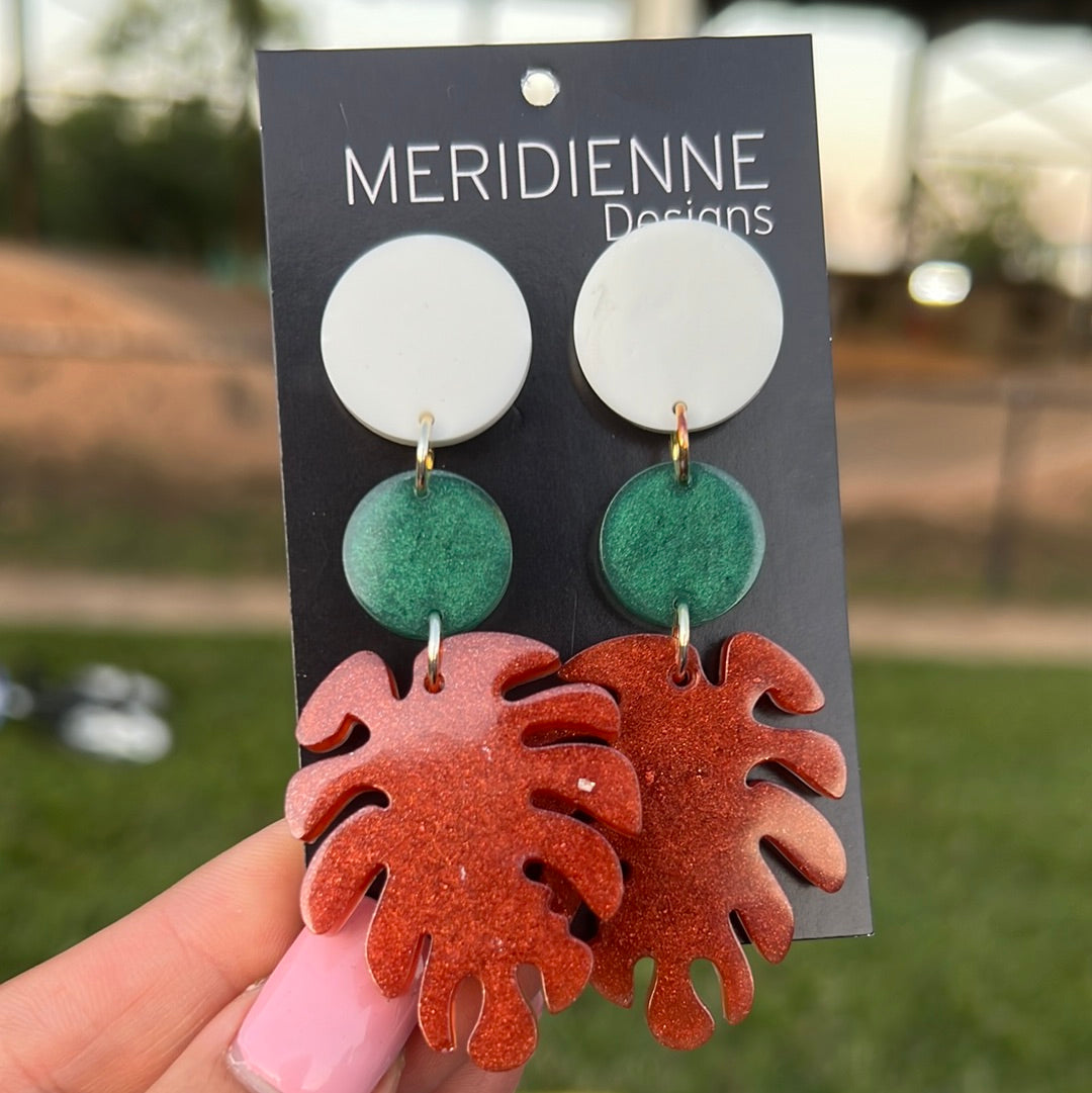 Earthy Brown Resin Earrings