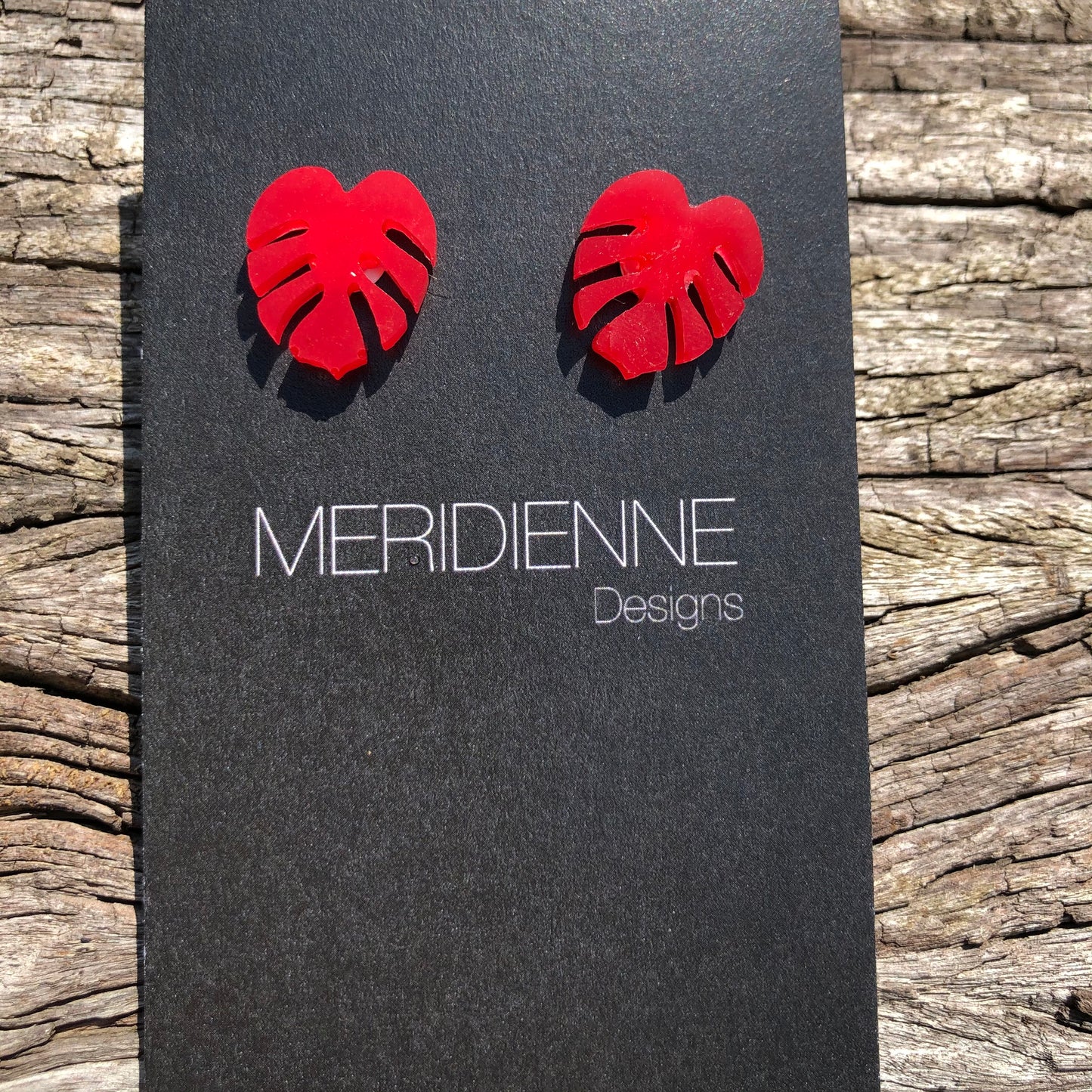 Studs - Mini Red Monstera