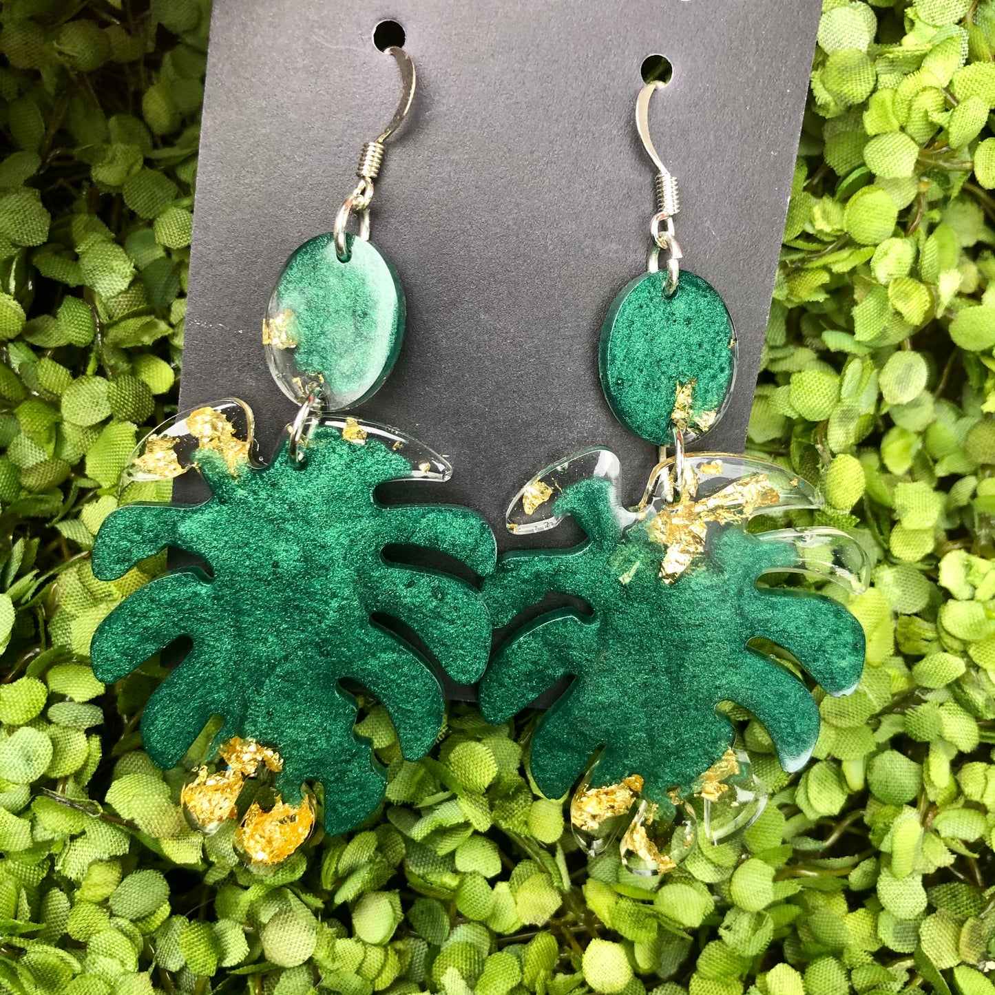 Emerald and Gold Foil Monstera