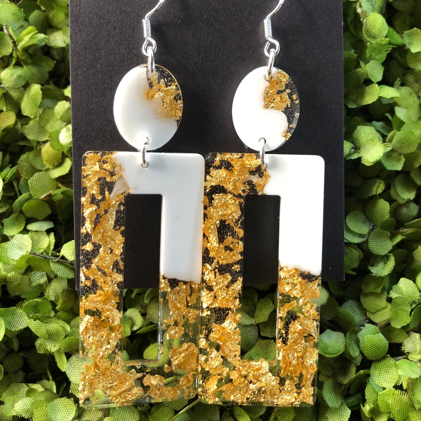 White & Gold Earrings