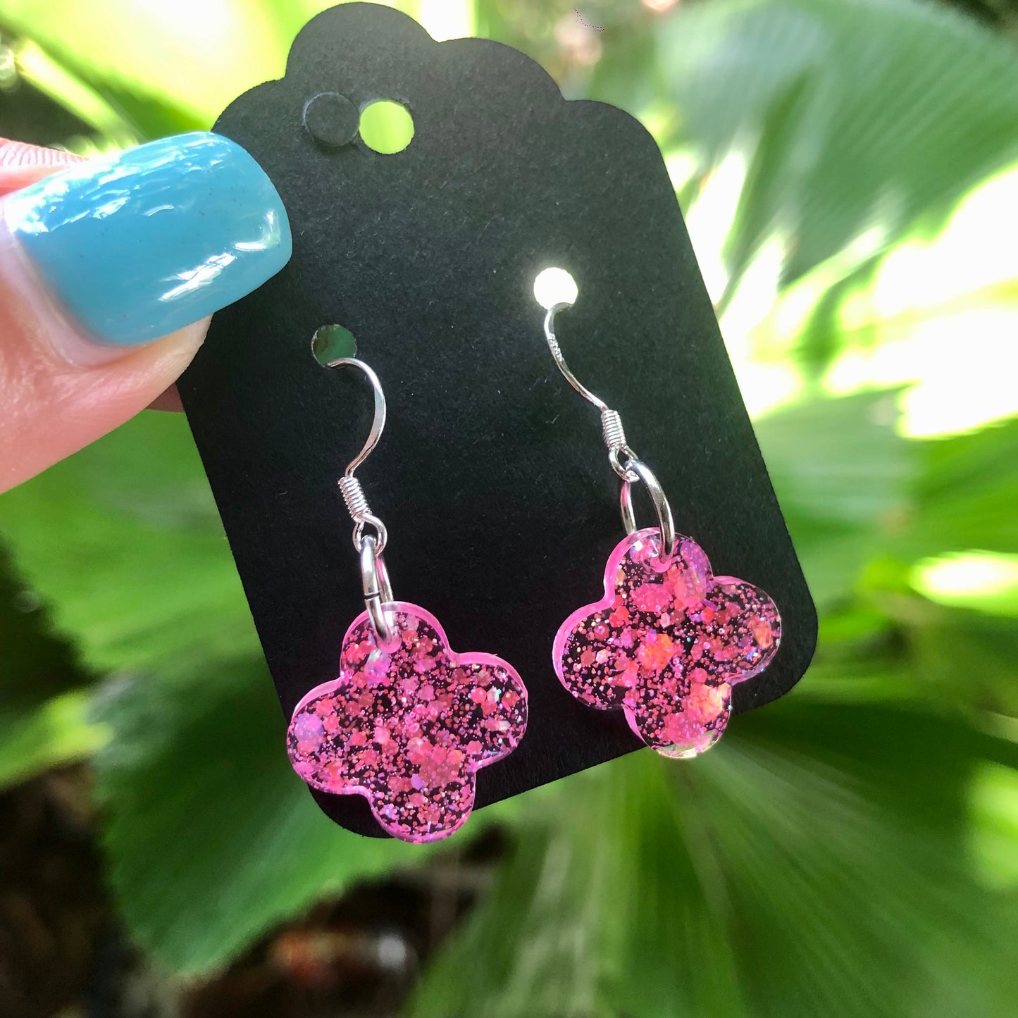 Kids Pink Resin Earrings