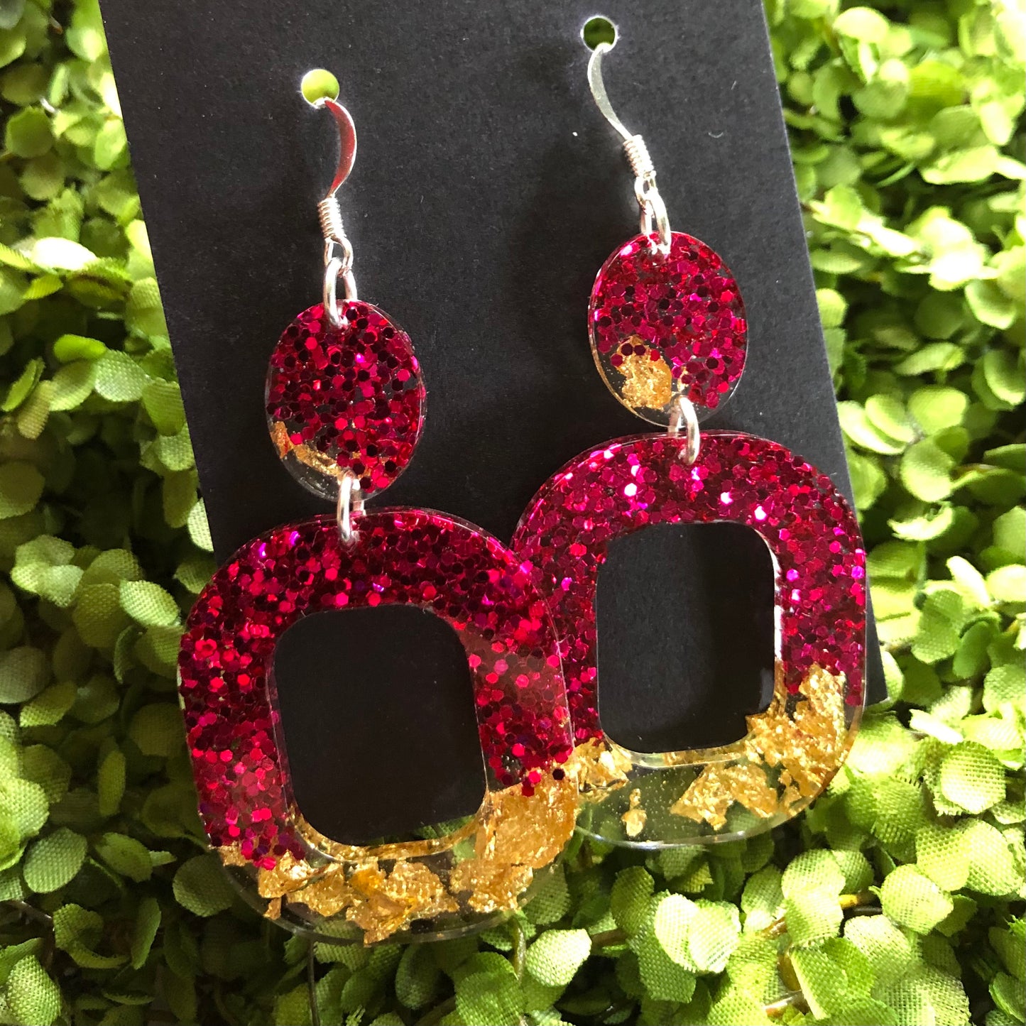 Pink Glitter Earrings
