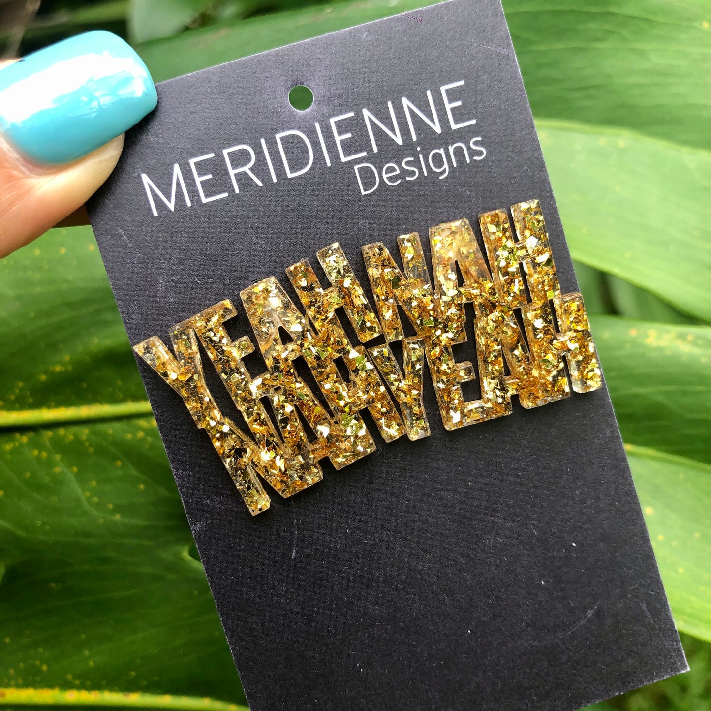 Gold Resin Earrings - Yeah Nah