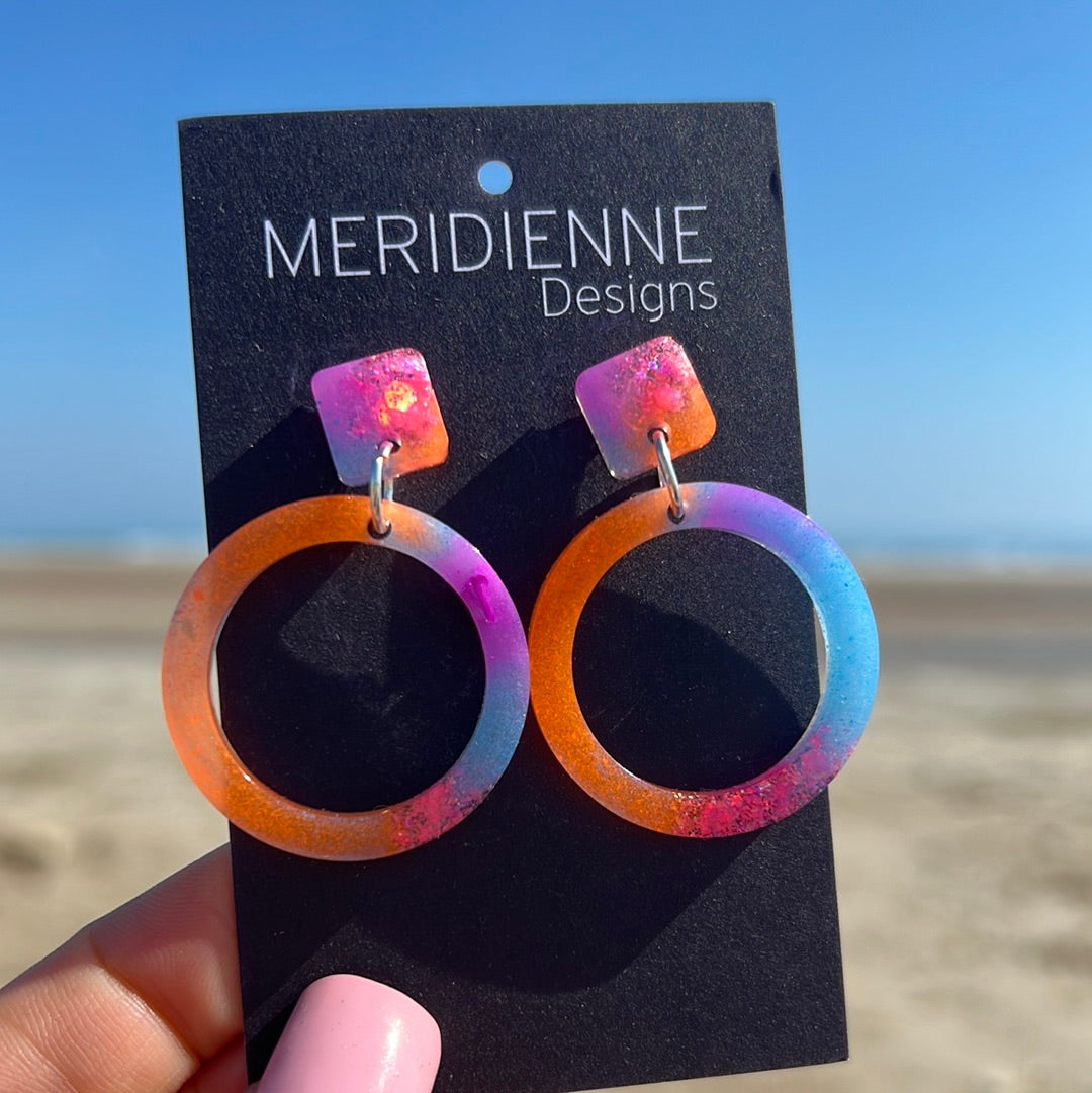 Glow UV Pink Mixed Resin Earrings