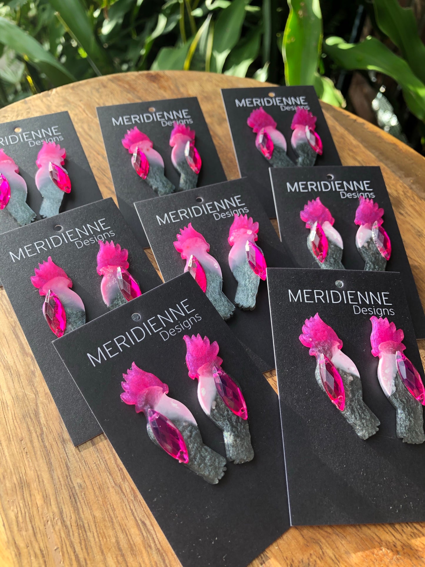 Galah Bird Resin Earrings