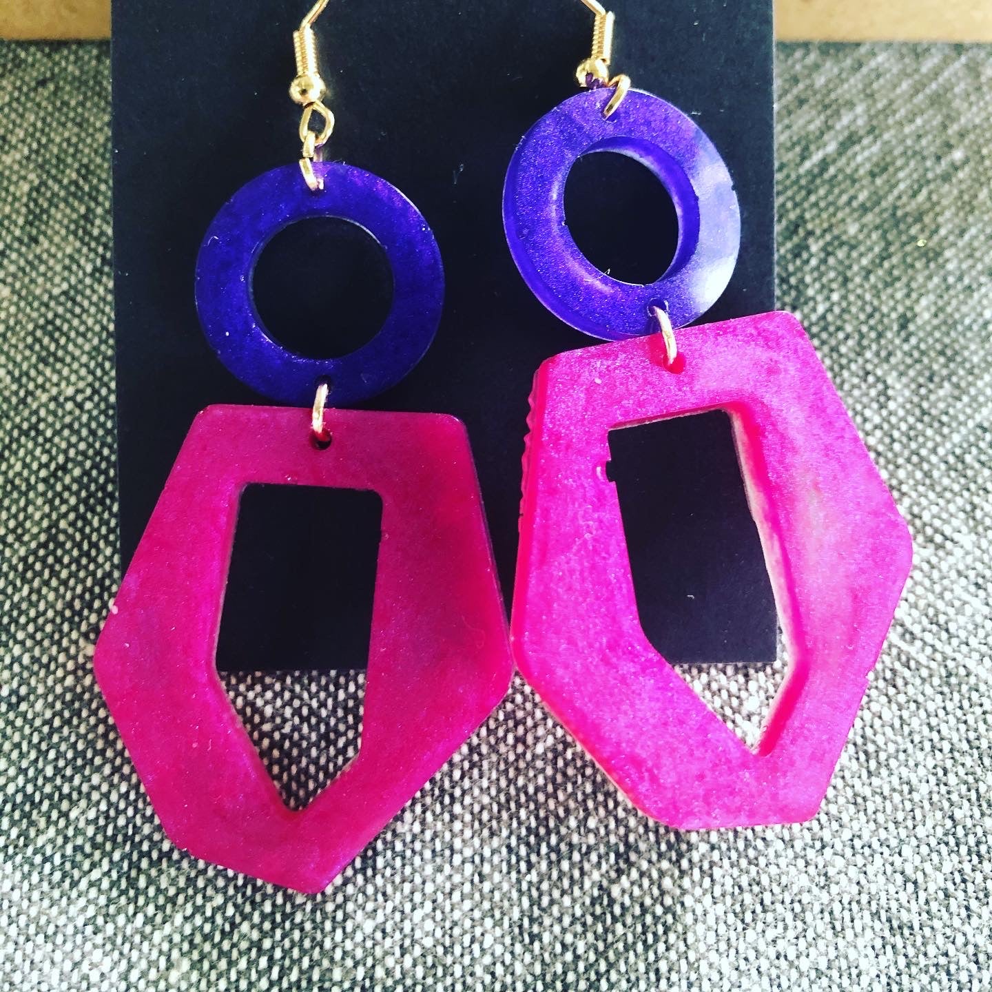 Pink Resin Earrings