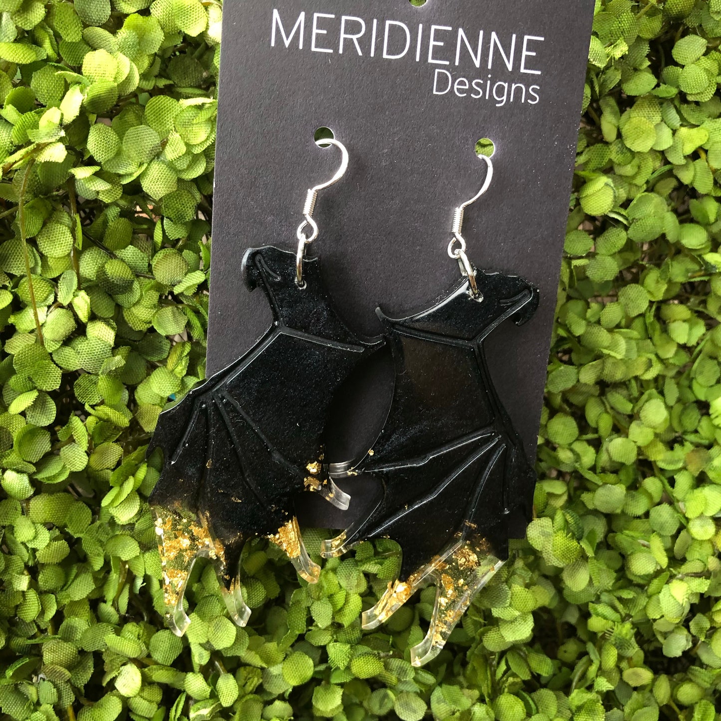 Bat Wing Resin - Black and Gold Foil