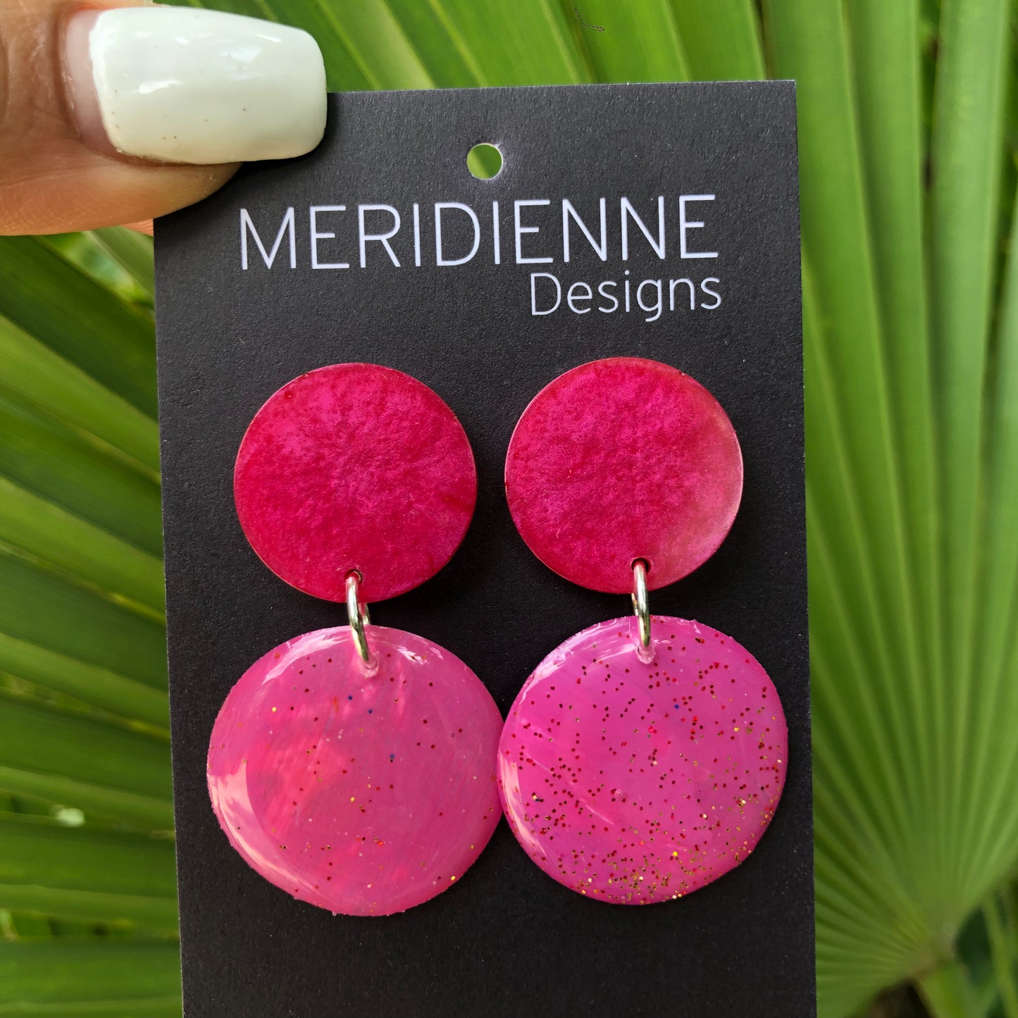 Pink Resin Earrings
