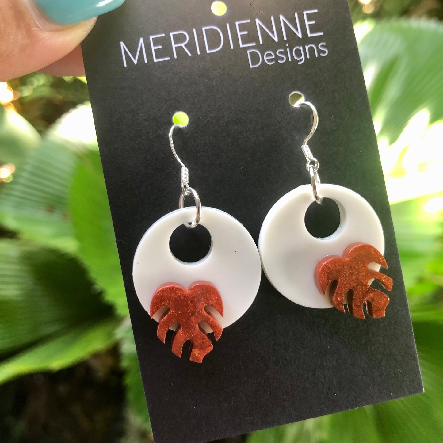 White Resin Earrings