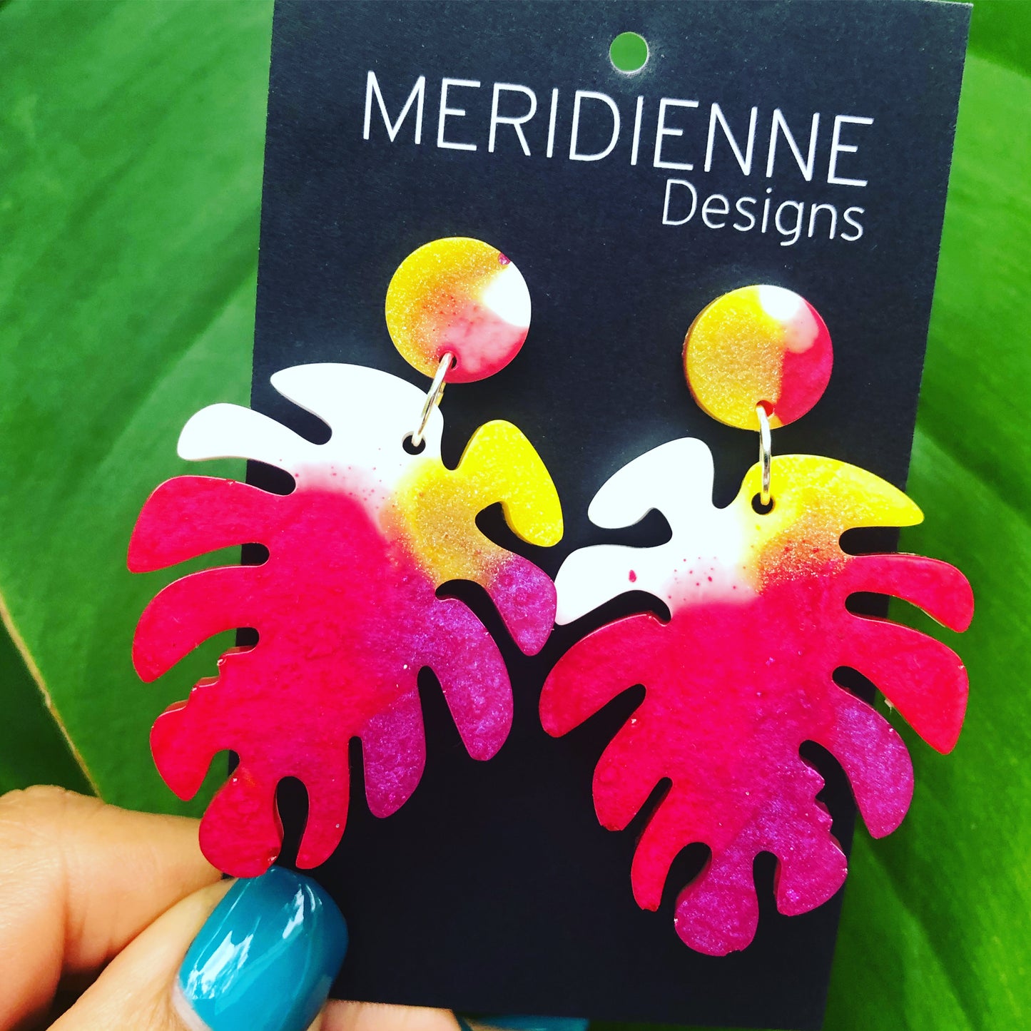 Pink Tropicana Resin Earrings