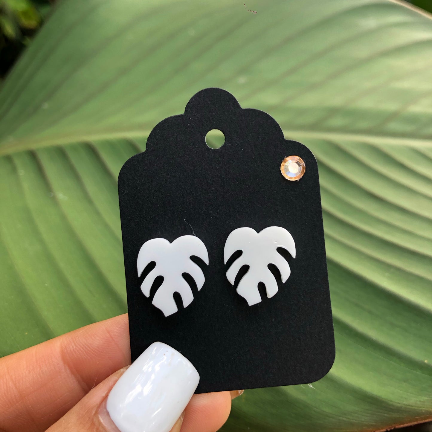Stud - Mini White Monstera