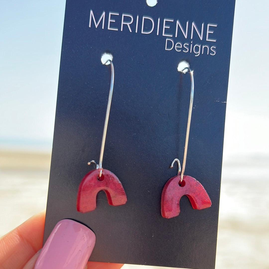 Burgundy Resin Earrings