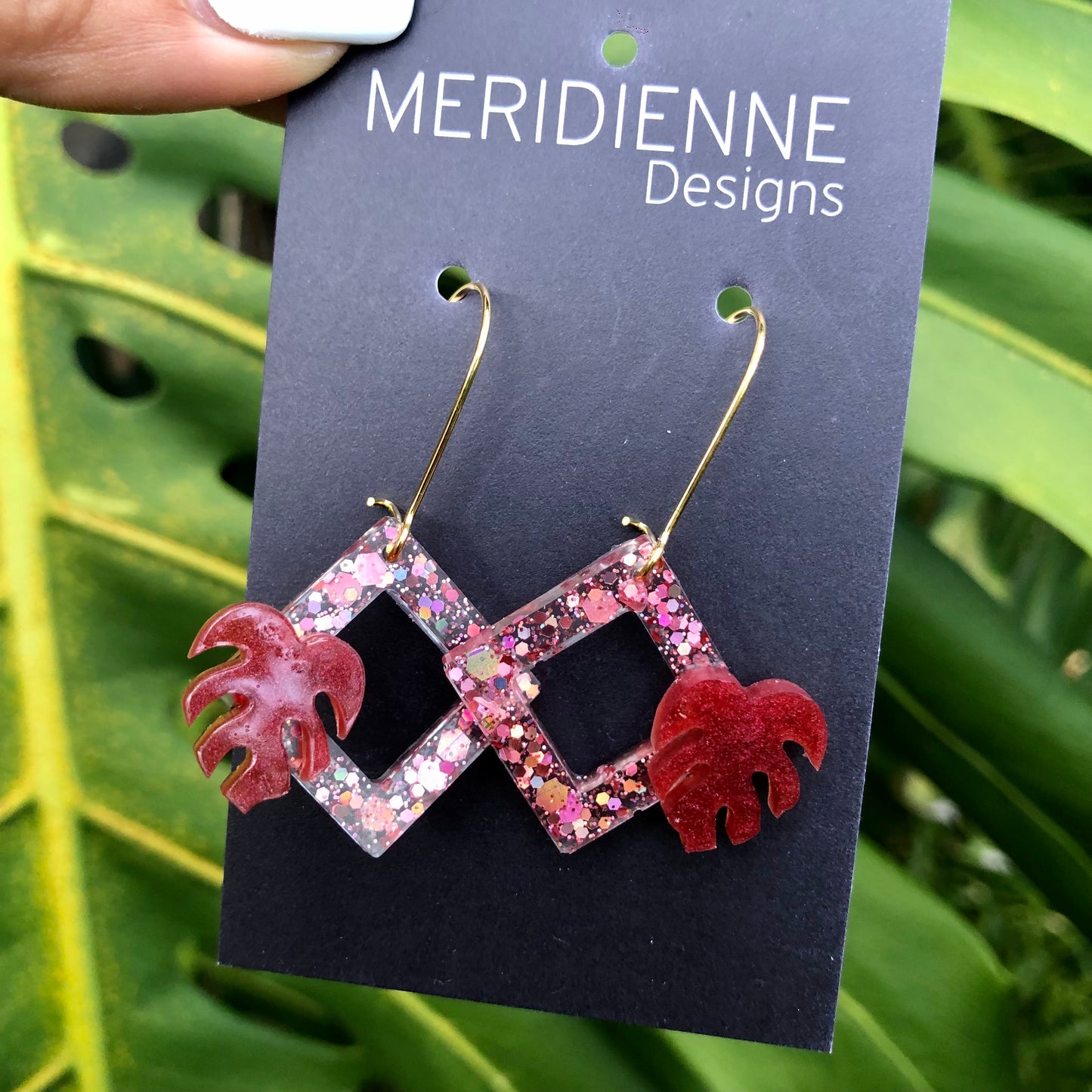 Pink Resin Earrings
