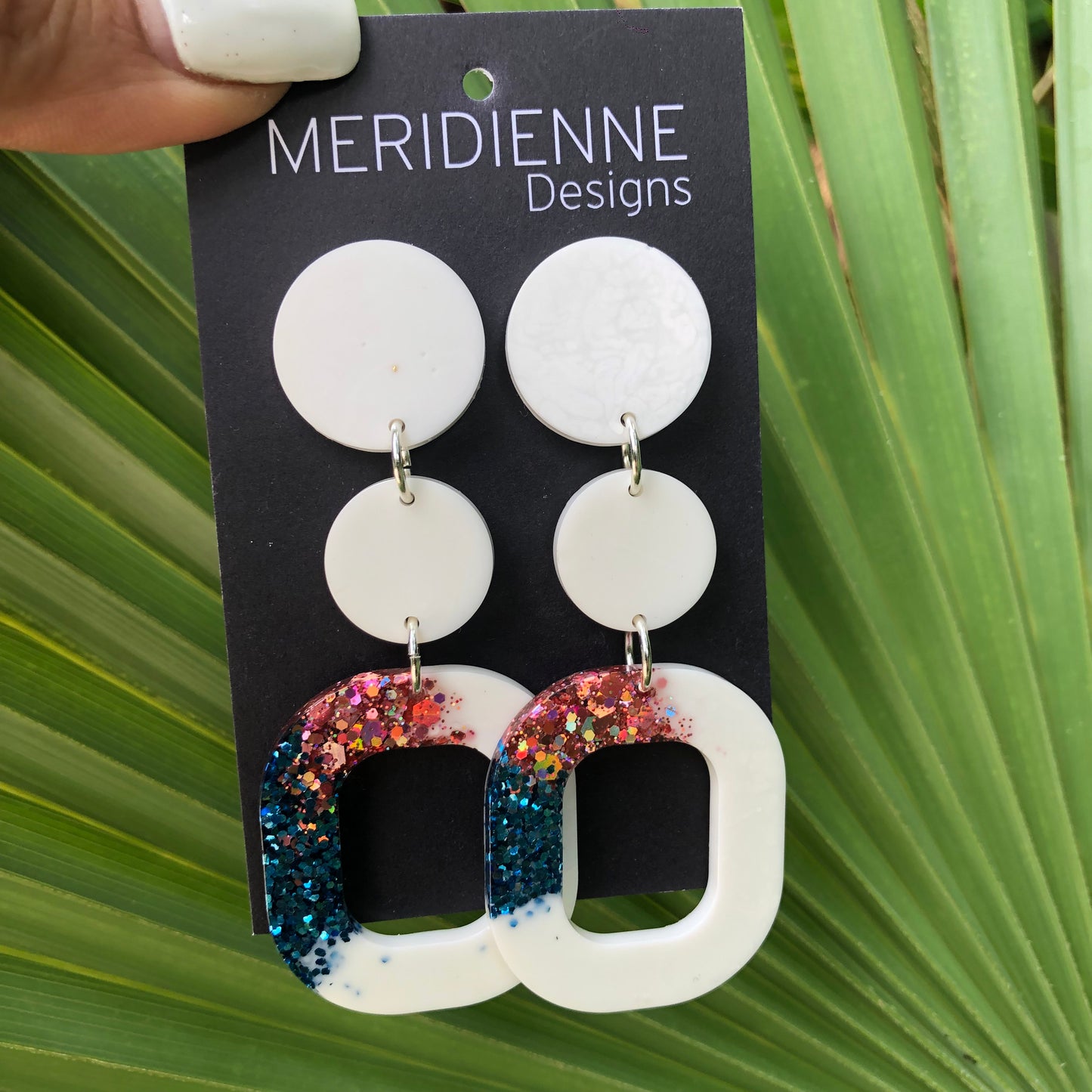 White Resin Earrings