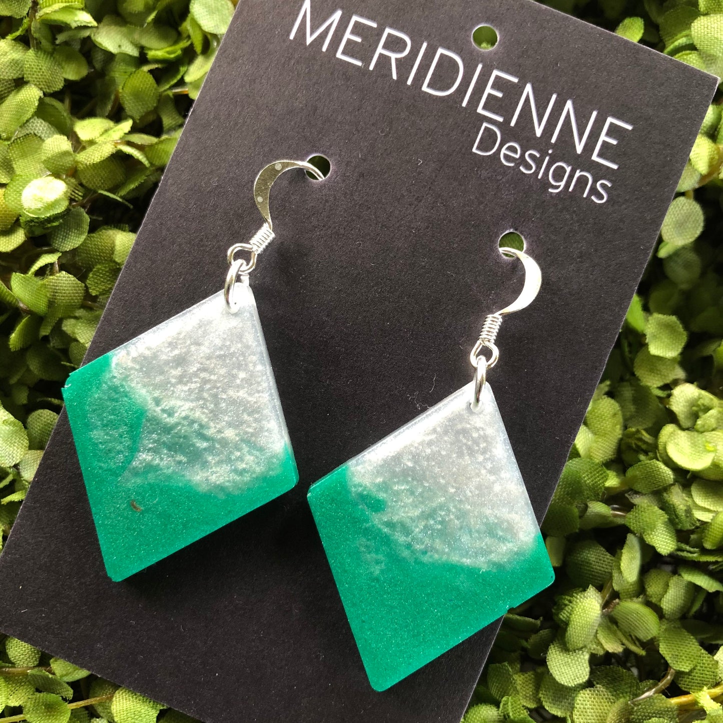 Turquoise & Pearl Resin Earrings