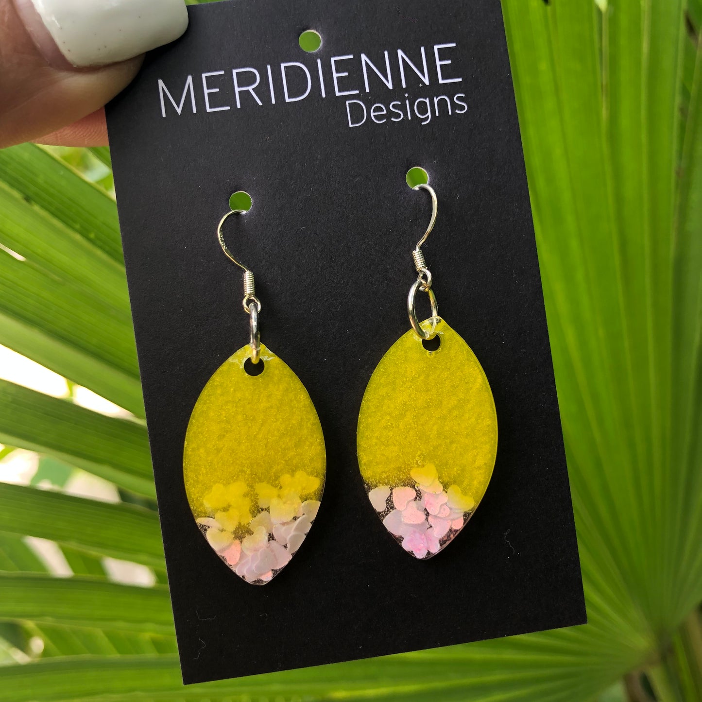 Yellow Resin Earrings