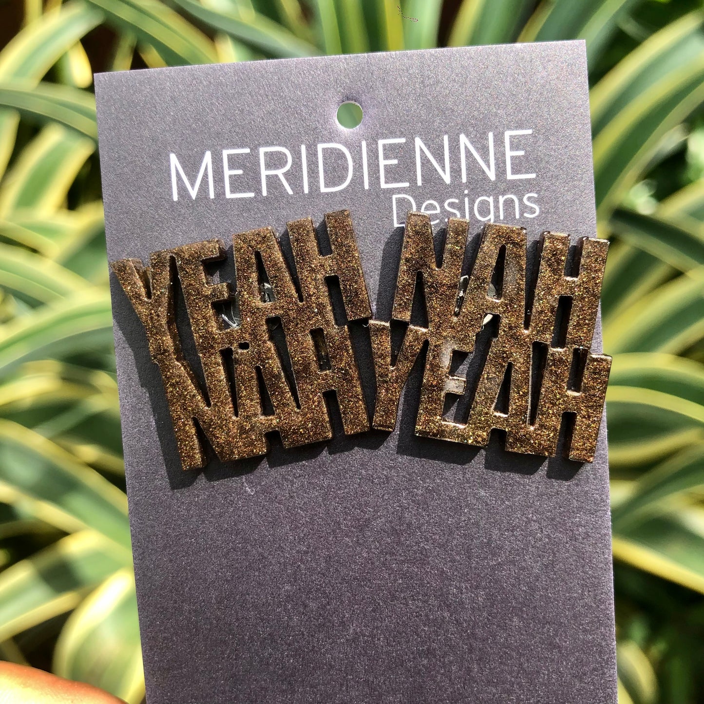 Brown Resin Earrings - Yeah Nah