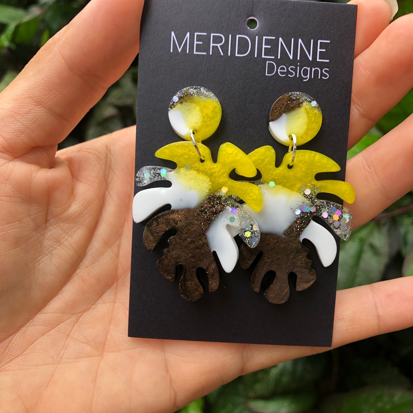 Yellow and Brown Resin Monstera