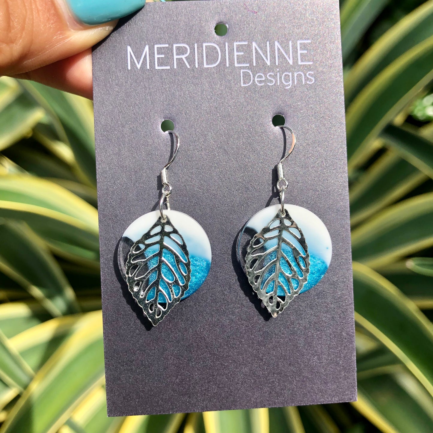 Blue Resin Earrings
