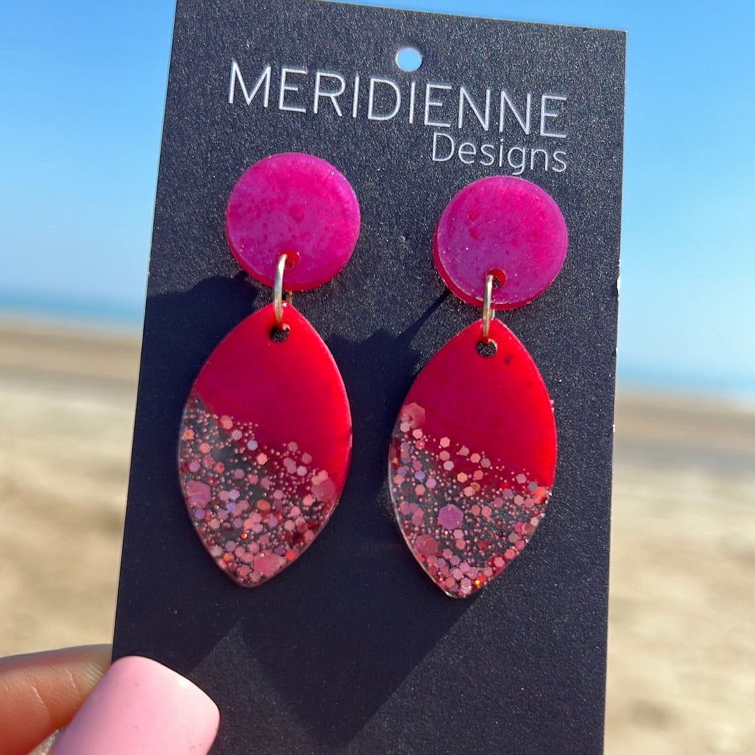 Pink Resin Earrings
