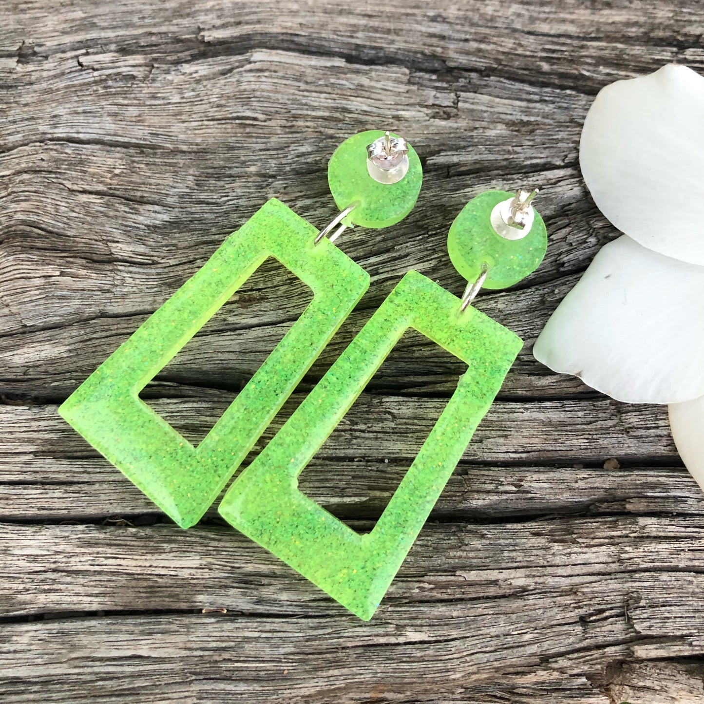 Fluro resin earrings