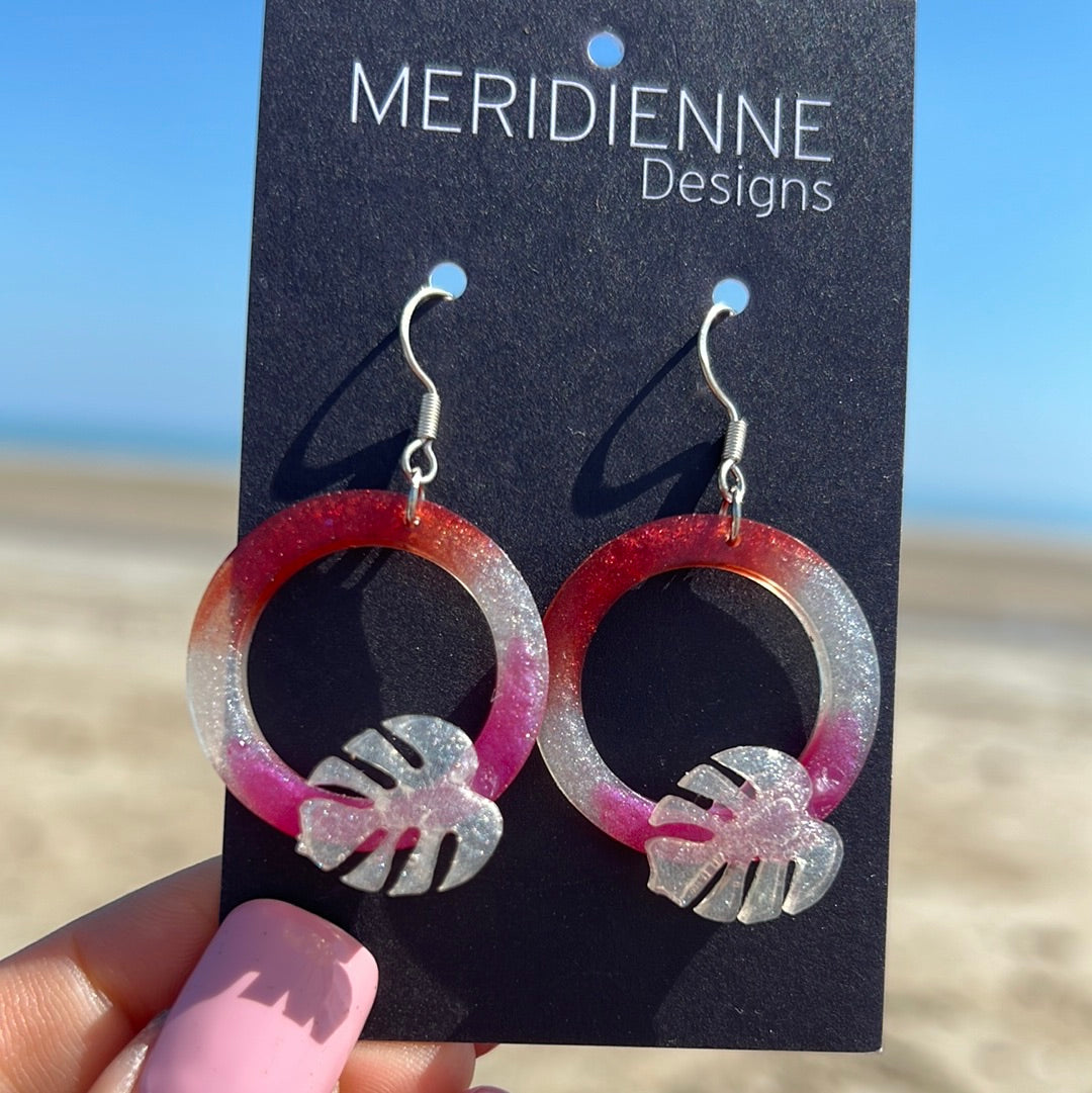 Pink Resin Earrings