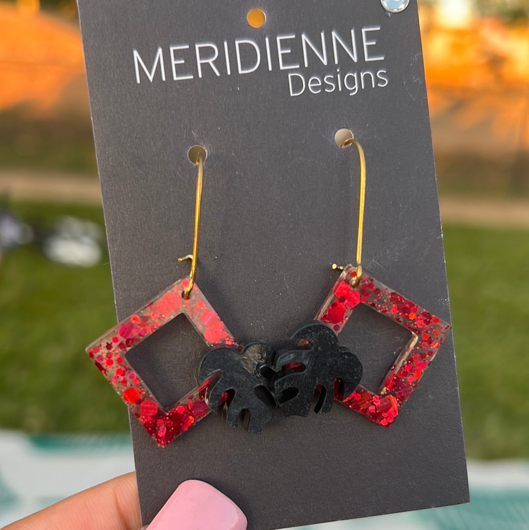 Red Resin Earrings