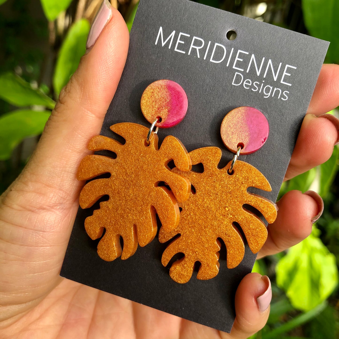 Orange Resin Earrings