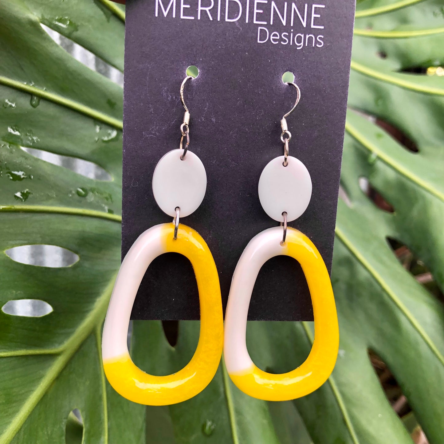 Yellow Resin Earrings