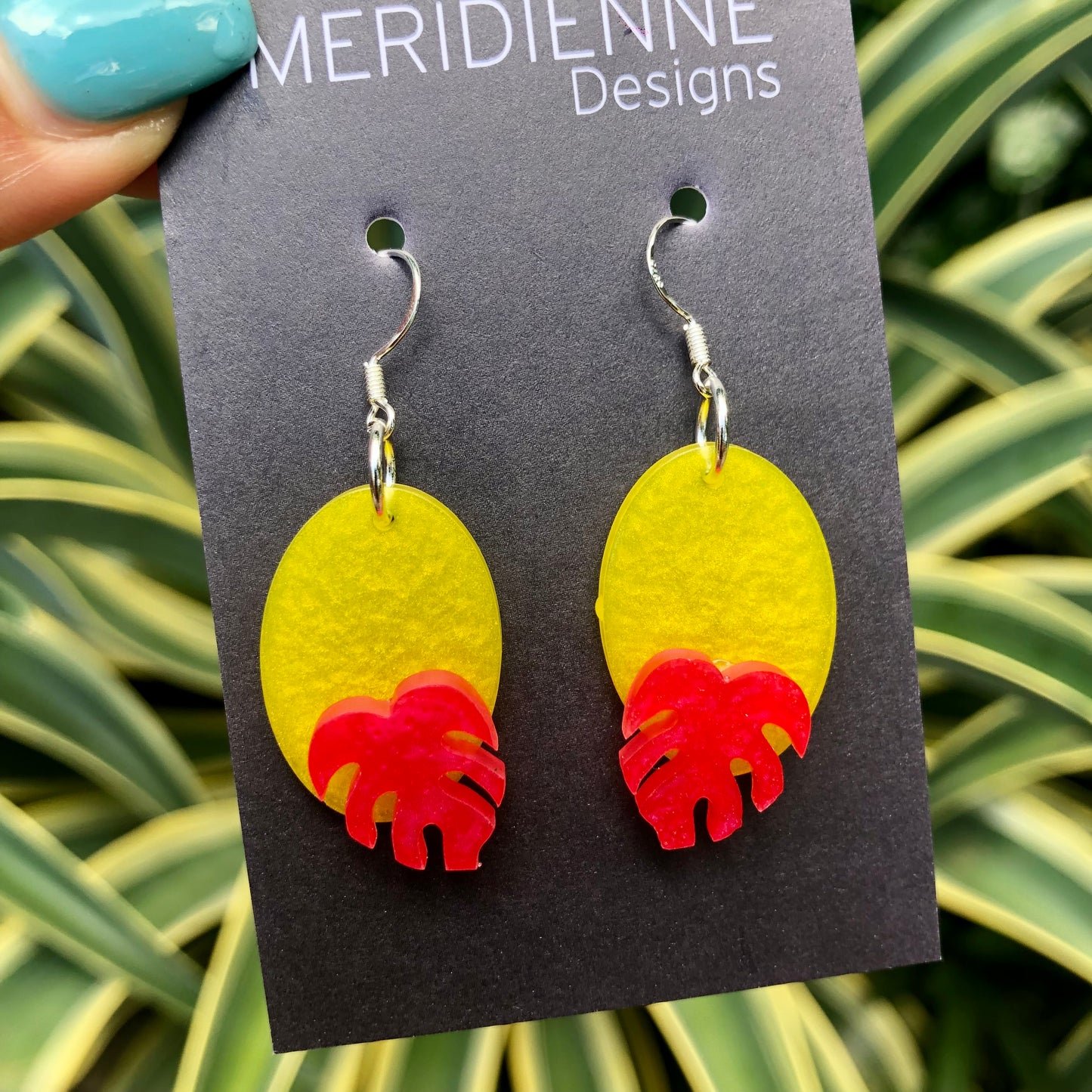 Yellow Resin Earrings