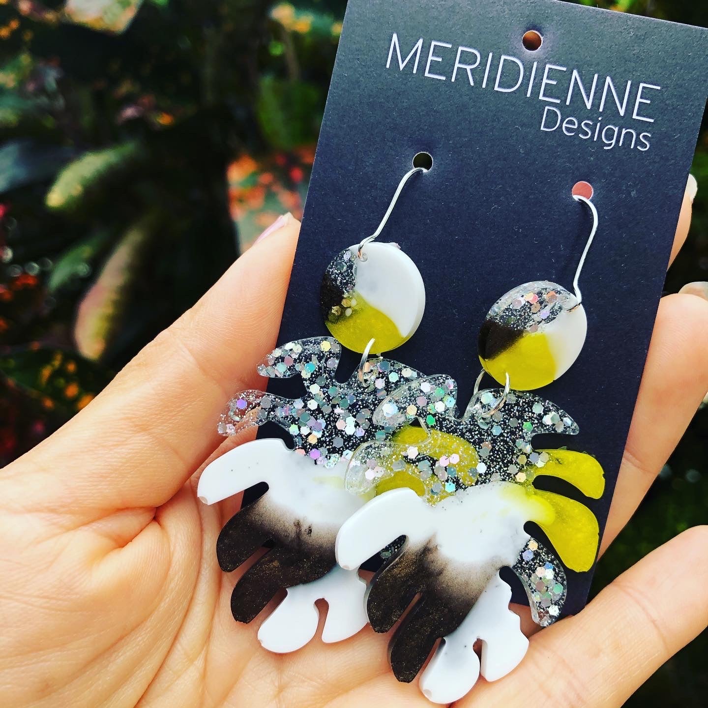 Yellow and Brown Resin Monstera