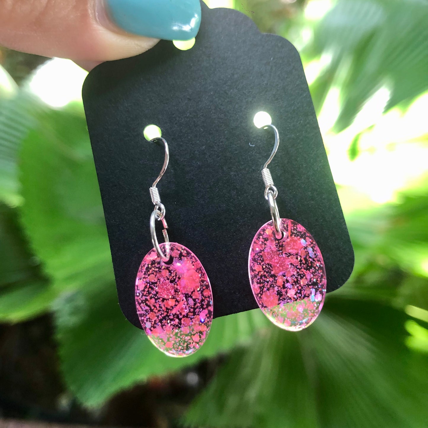 Kids Pink Resin Earrings