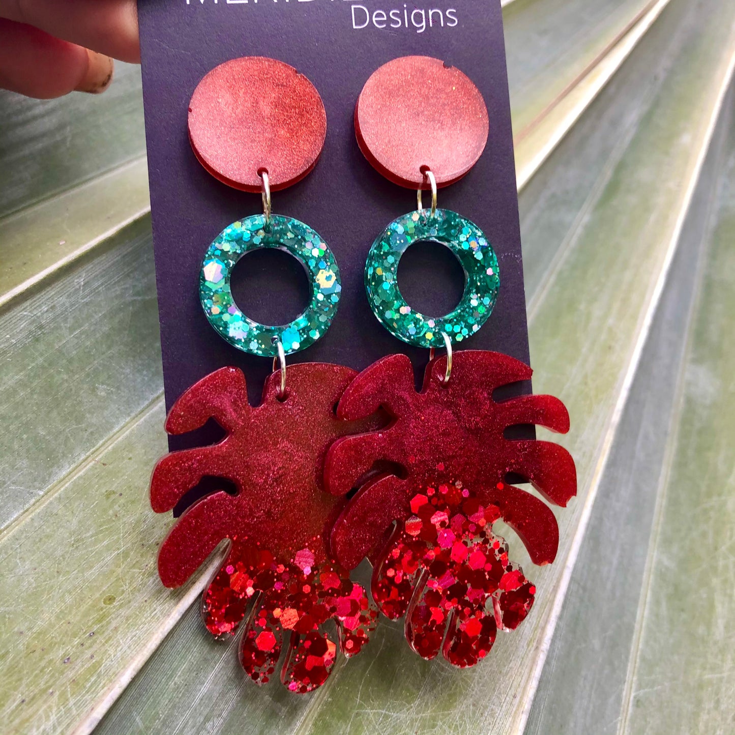 Red Resin Earrings