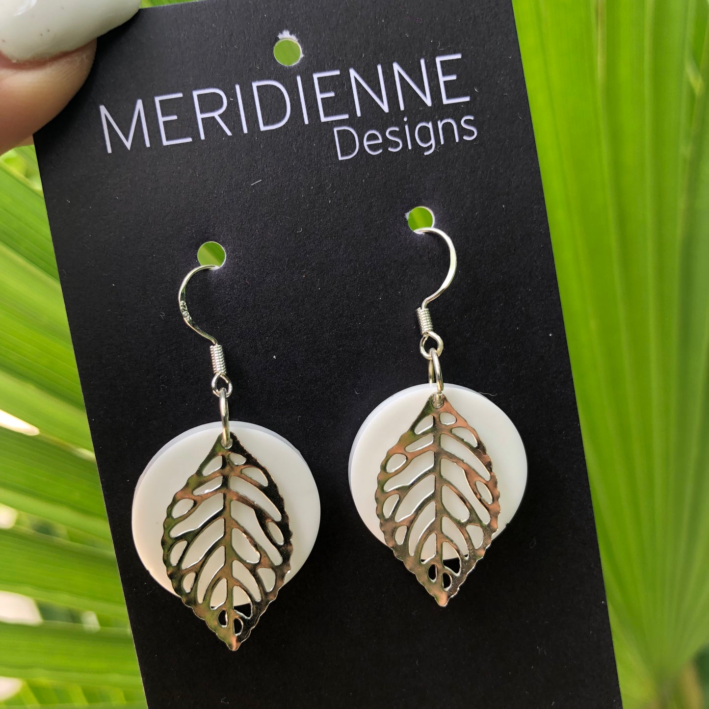 White Resin Earrings