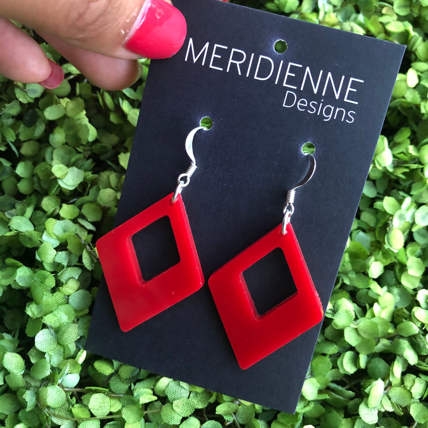Red Resin Earrings