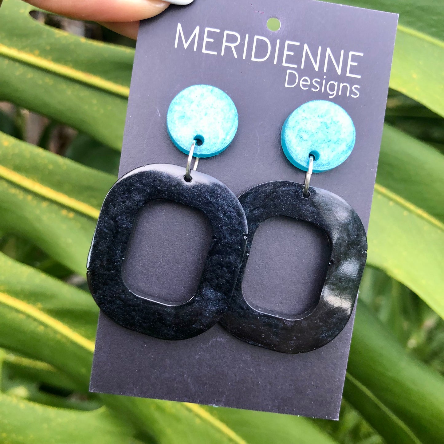 Black Resin Earrings