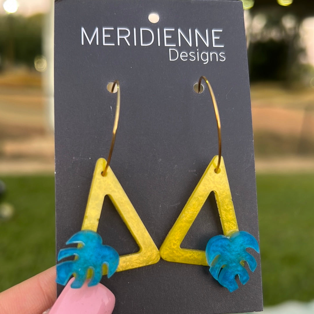 Yellow Resin Earrings
