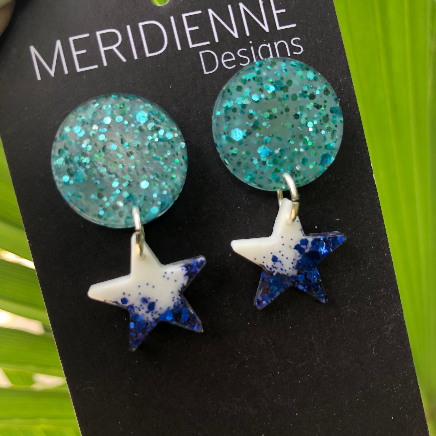 Kids Blue Resin Earrings