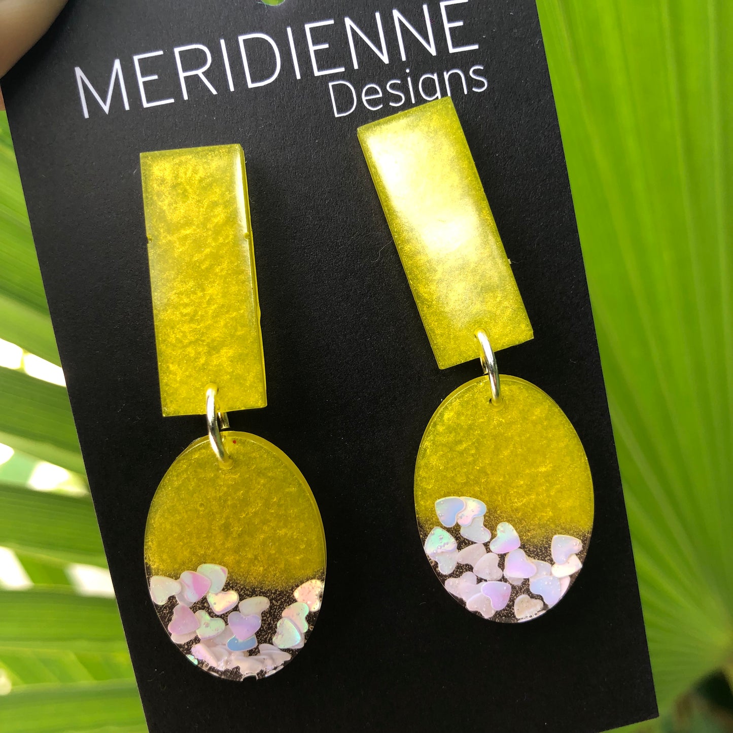 Yellow Resin Earrings