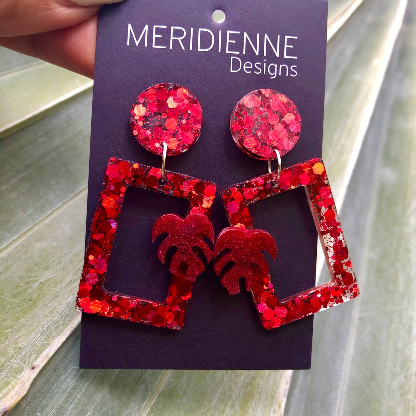 Red Resin Earrings