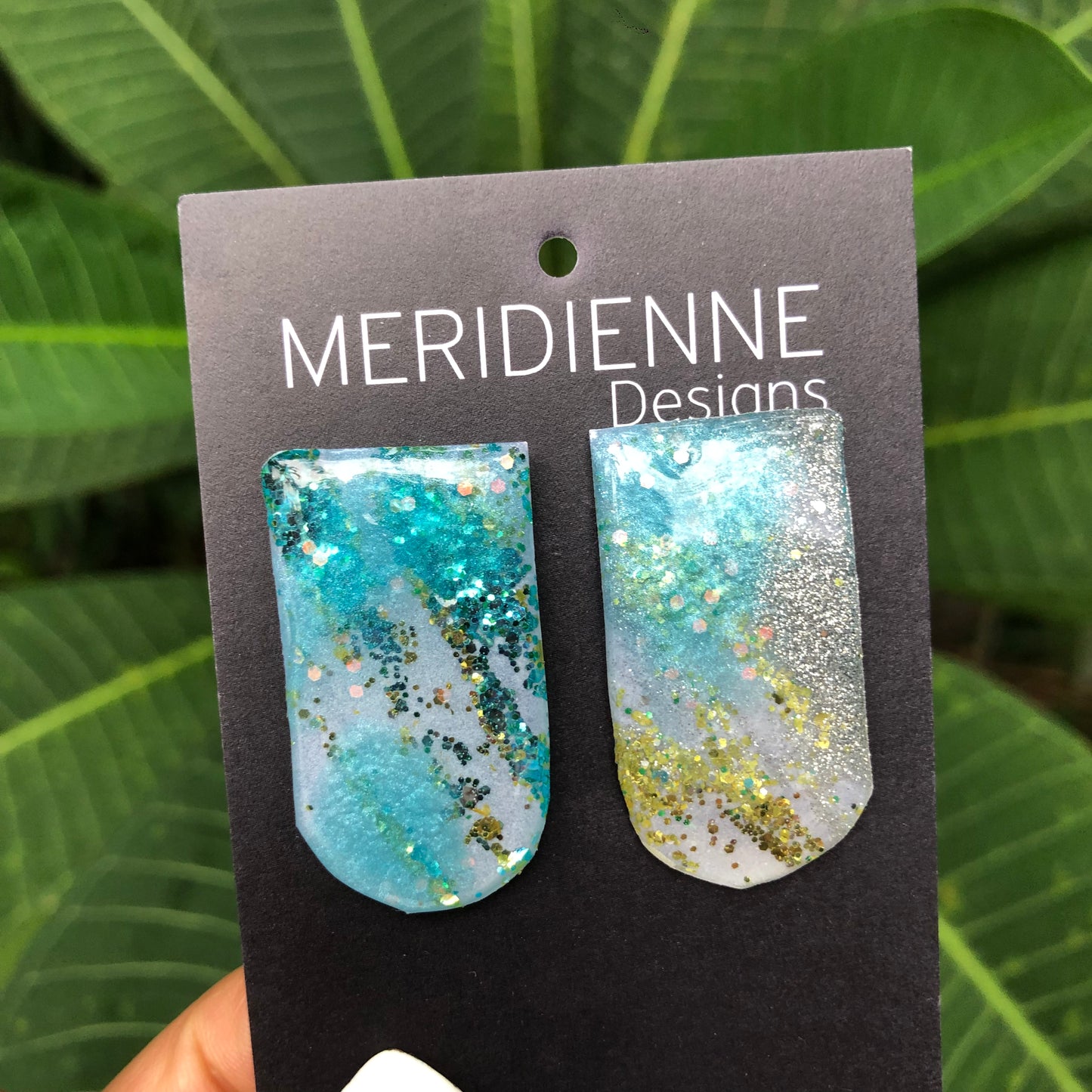 Paint Palette Blue Glitter - Studs