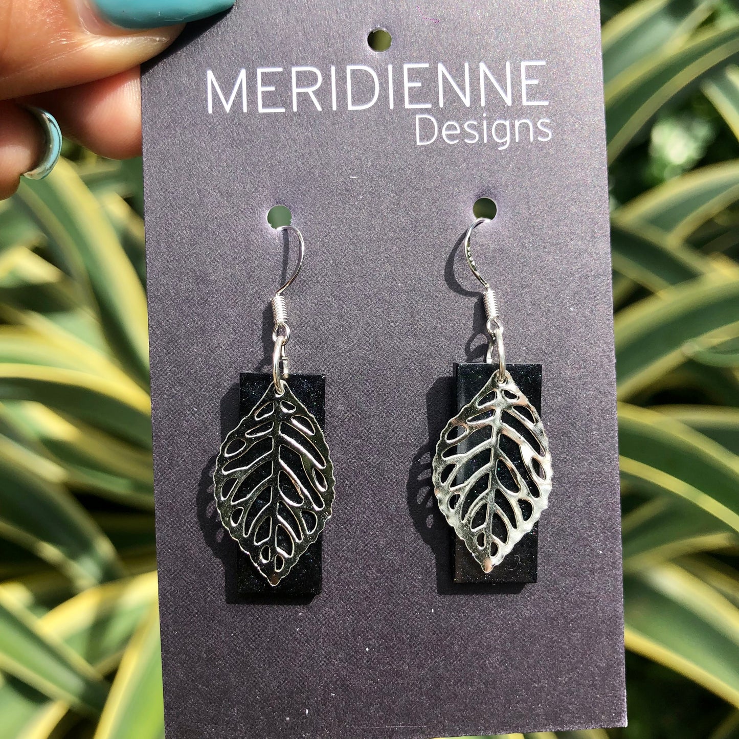 Black Resin Earrings