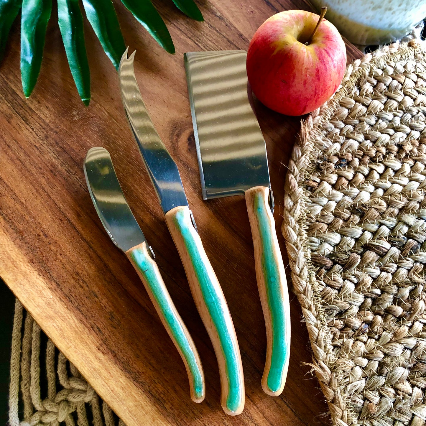 Cheese knife set - blue