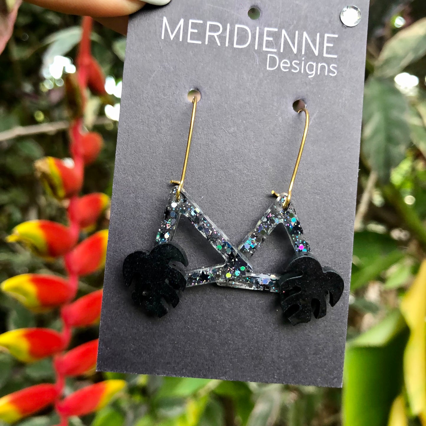 Black Resin Earrings