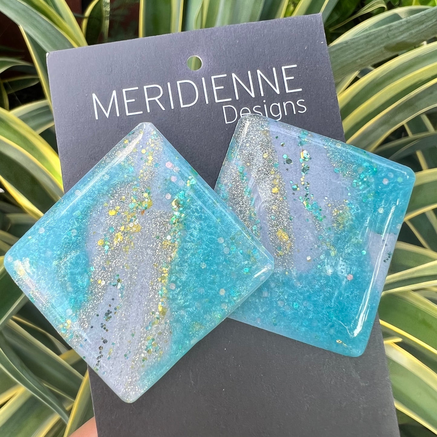 Paint Palette Blue Glitter - Studs